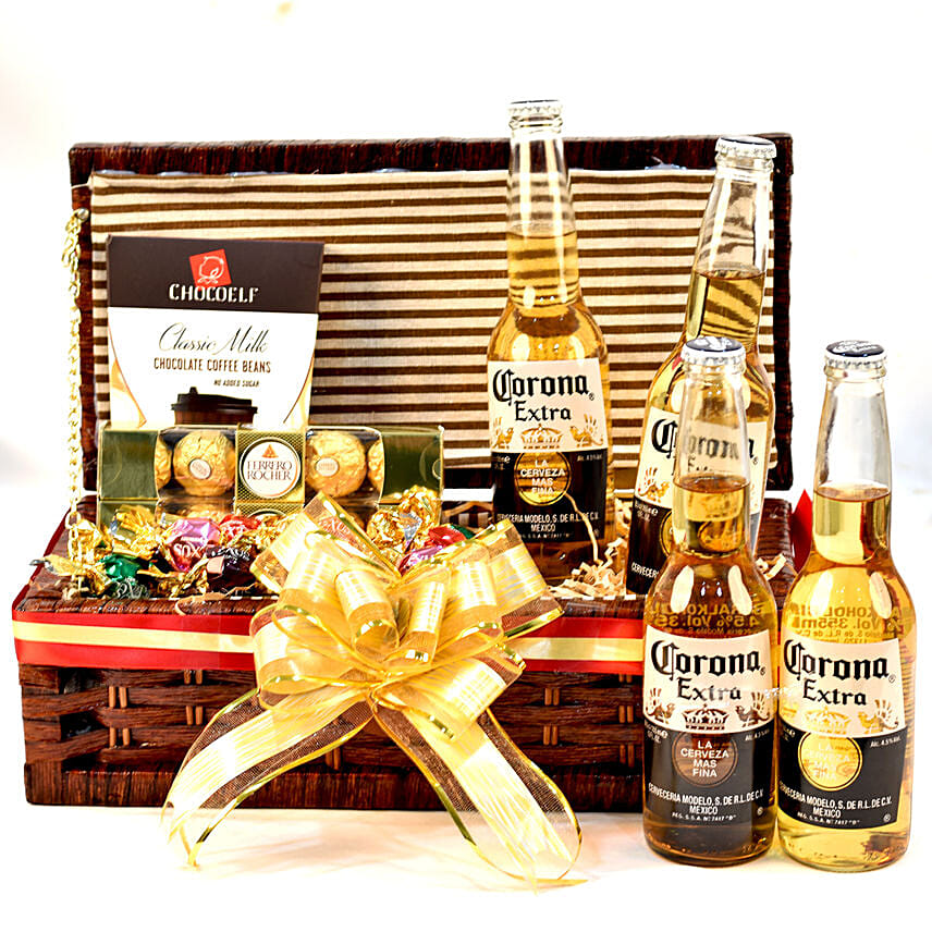 Corona Beer Sweet Treats Hamper: Girlfriends Day Gifts 