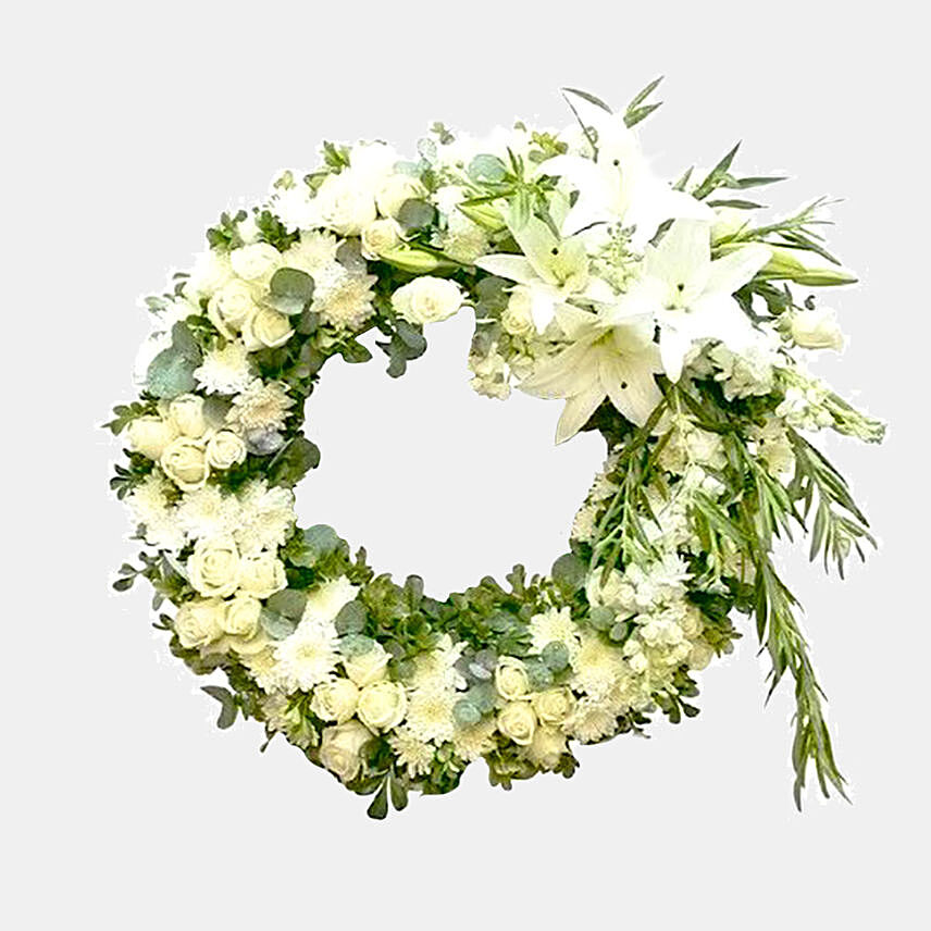 Everlasting White Floral Arrangement: Roses 