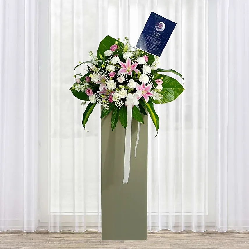 Peace Of Mind Condolence Mixed Flowers: Condolence Flower Stands