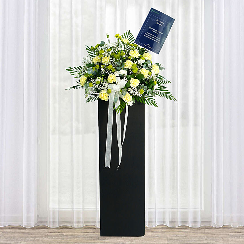 Bless Your Soul Condolence Mixed Flowers: Sympathy Funeral Flower Stands