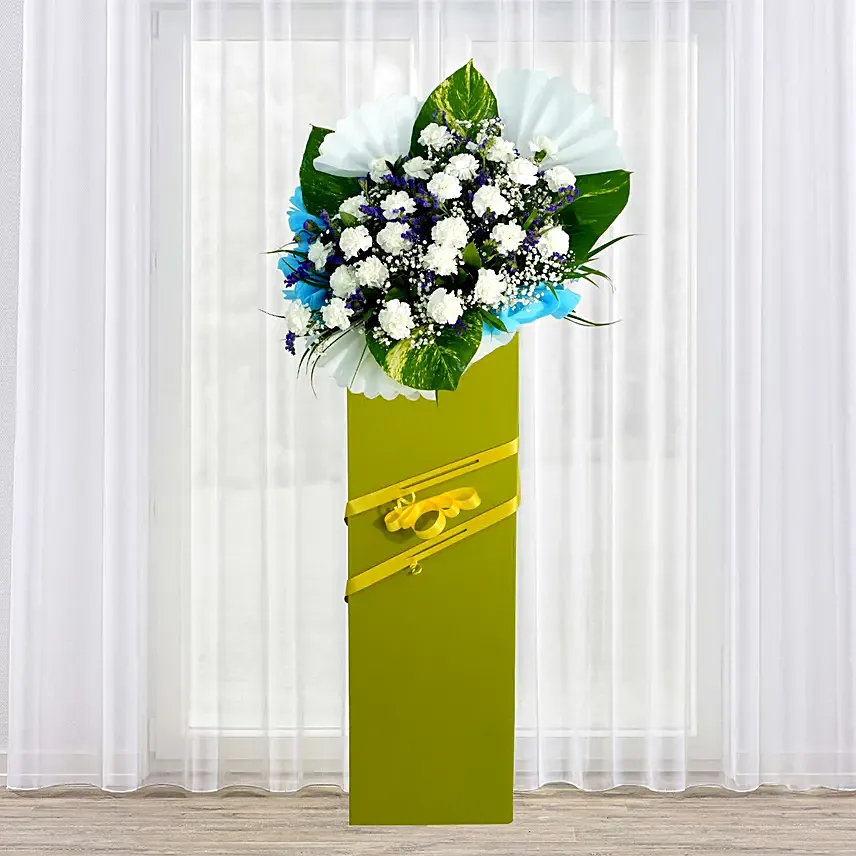 Blessed Soul Condolence Mixed Flowers: Flower Stand Delivery