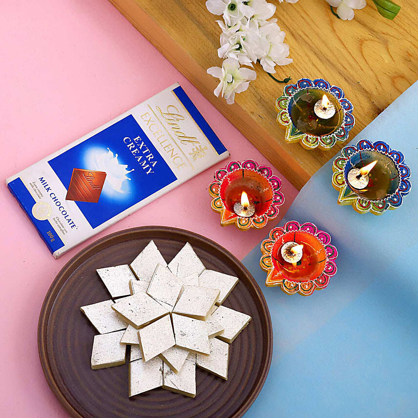 Designer Diwali Diyas With Lindt And Kaju Katli: Singapore Sweets