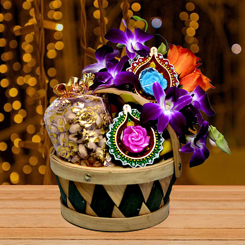 Stunning Diwali Hamper With Diya Set: Hampers Singapore