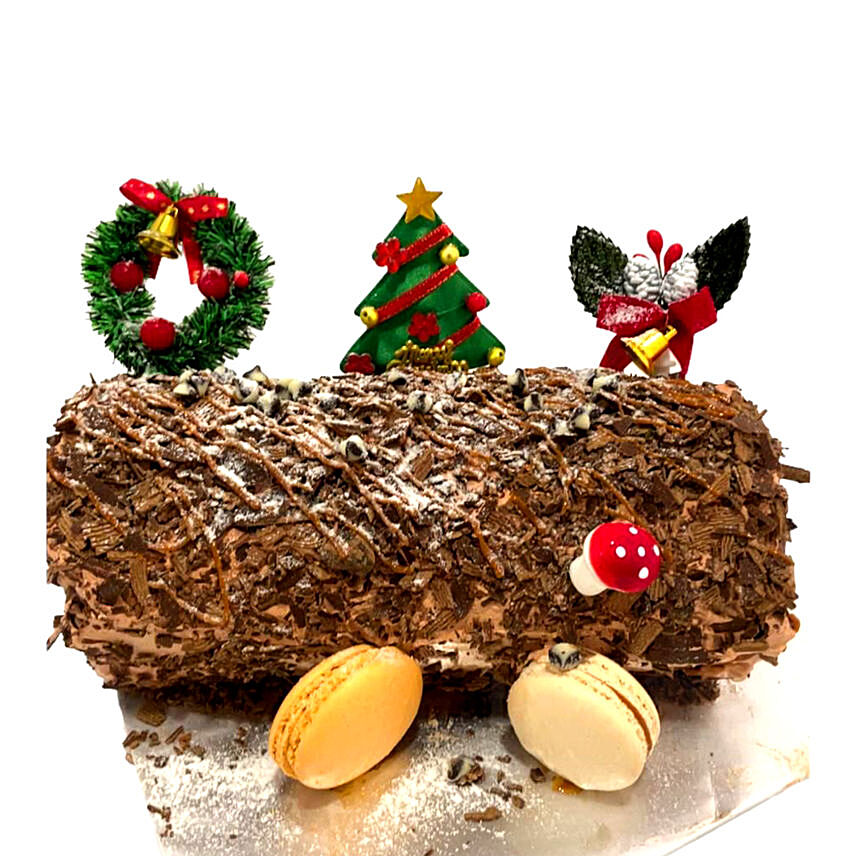 Black Forest Log Cake: Christmas Gifts Singapore