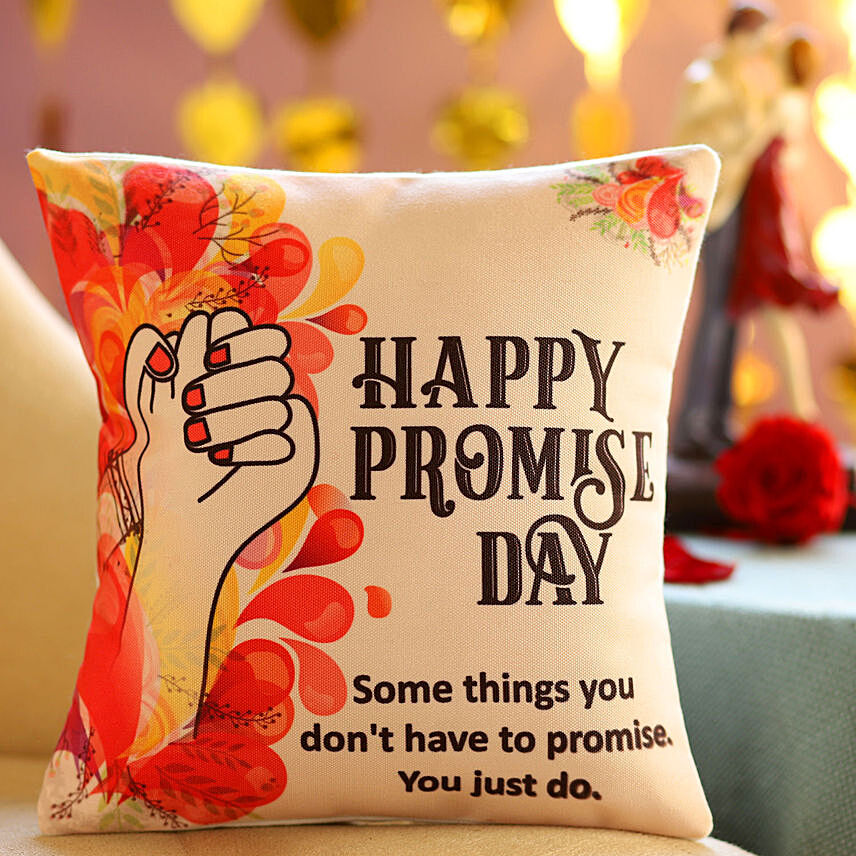 Promise Day Greetings Printed Cushion: Customized Cushions