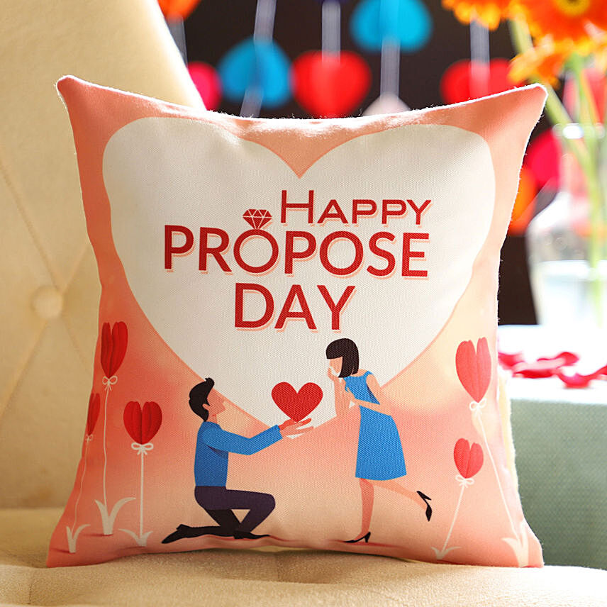 Propose Day Wishes Printed Cushion: 