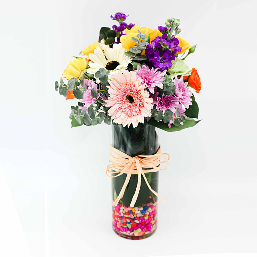 Blooming Mixed Flowers Bouquet: Gerbera Flowers