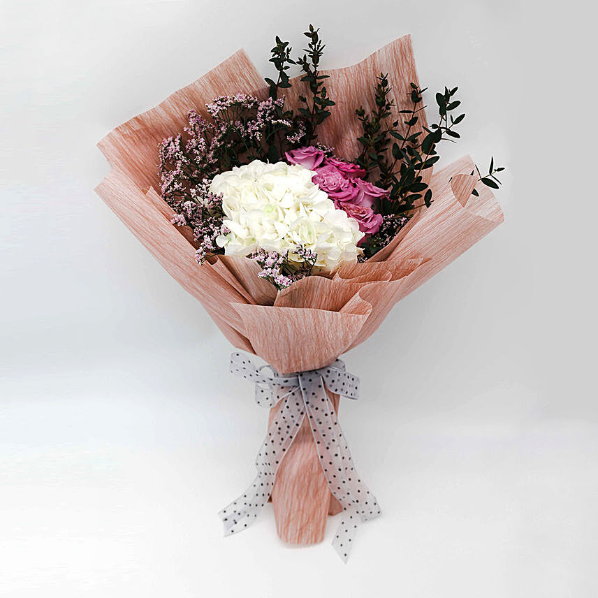 Refreshing Mixed Flowers Bouquet: Hydrangeas Flowers