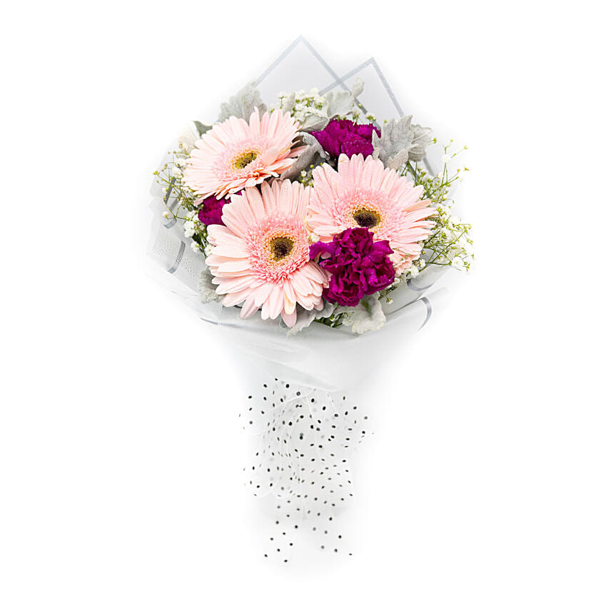 Modish Mixed Flowers Bouquet: Gerbera Bouquet