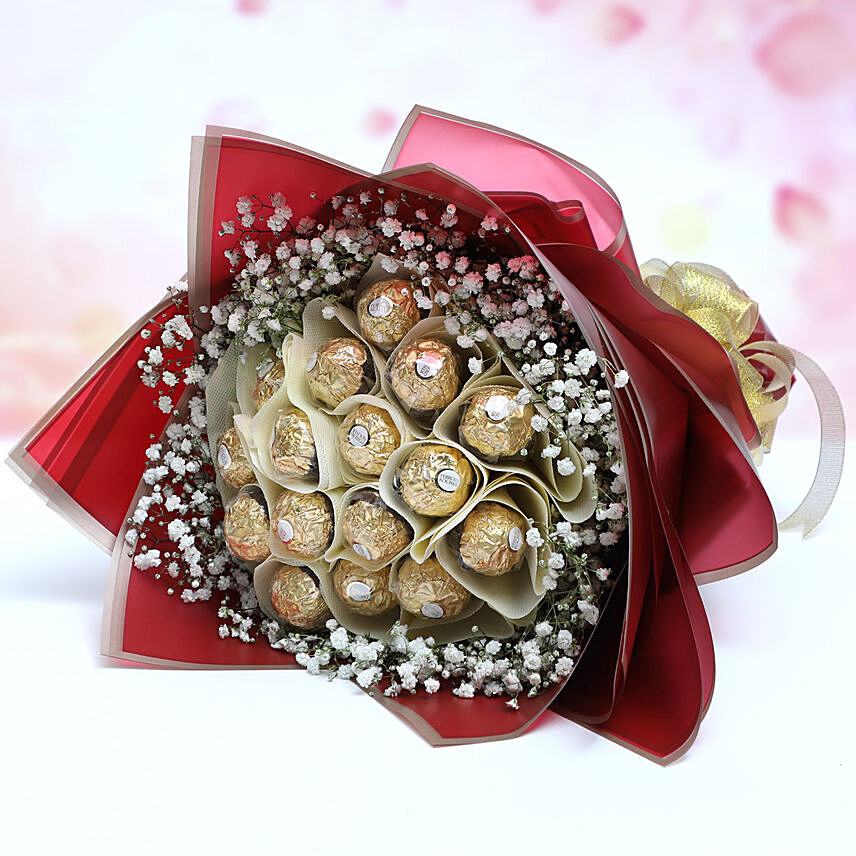 Designer Rochers Bouquet: Chocolates for Birthday
