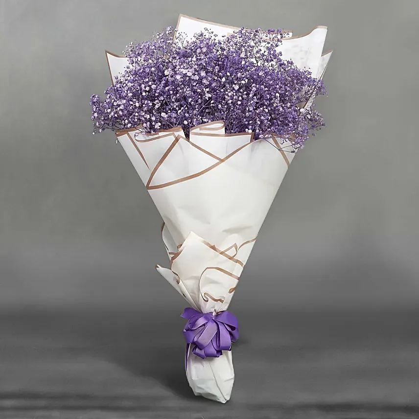 Grand Posy Of Purple Gypso: Newborn Baby Flowers Singapore