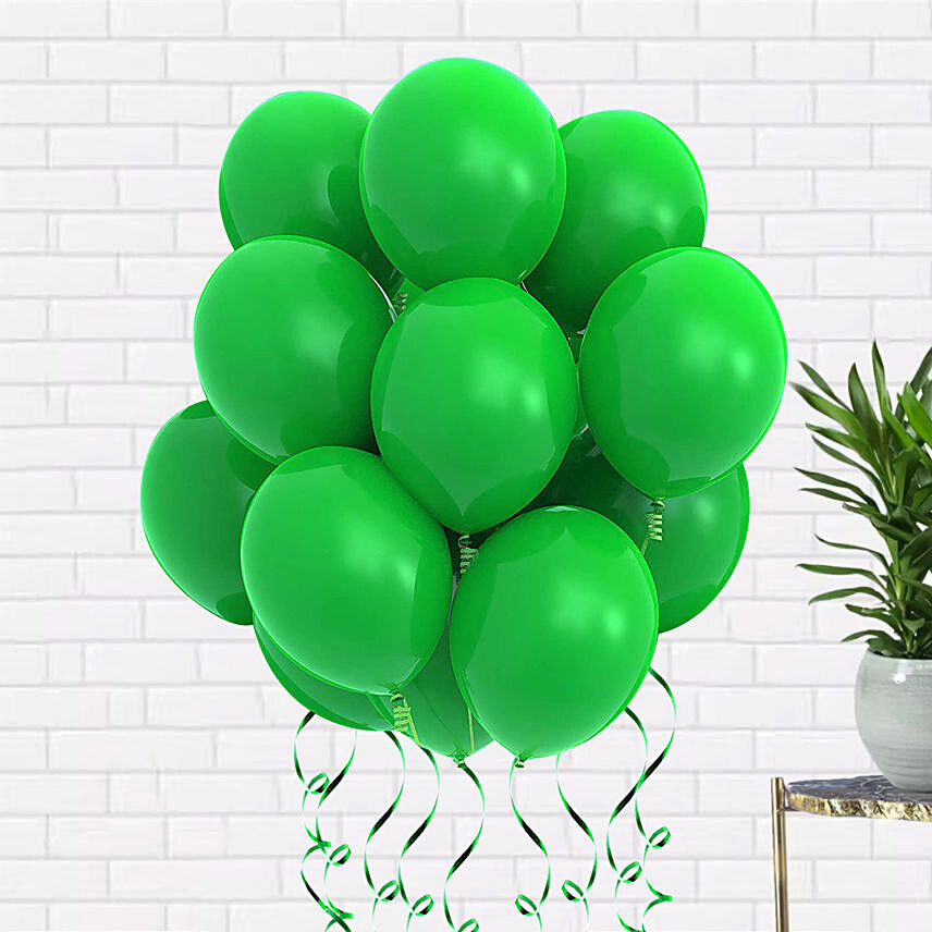 Helium Filled Green Latex Balloons: Balloon Bouquets