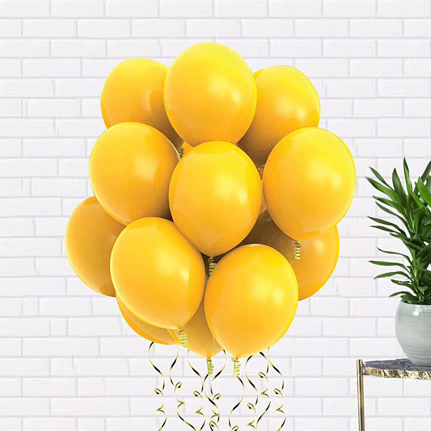 Helium Filled Yellow Latex Balloons: Balloon Bouquet Delivery