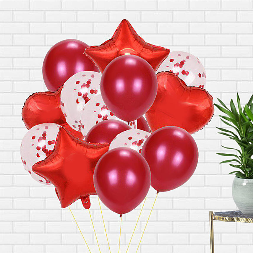 Red Latex And Foil Balloons: Balloons Delivery Singapore