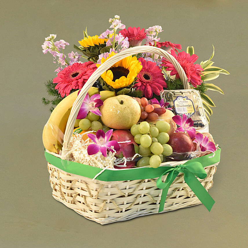 Fresh & Healthy Fruits Basket: Birthday Basket Arrangement