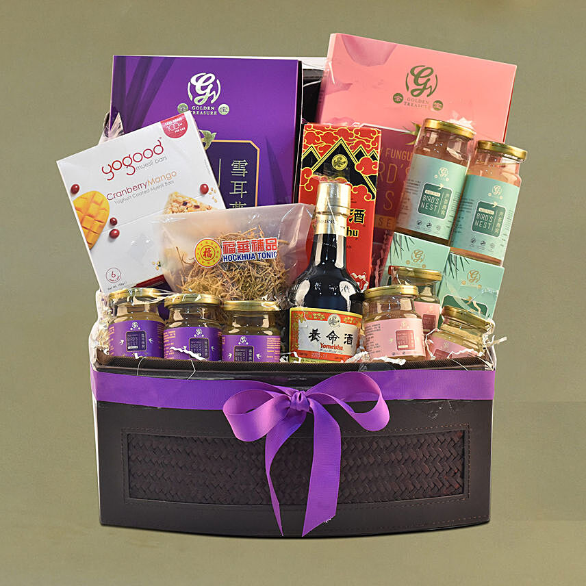 Healthy Drinks & Treats Wellness Hamper: Fathers Day Gift Hampers