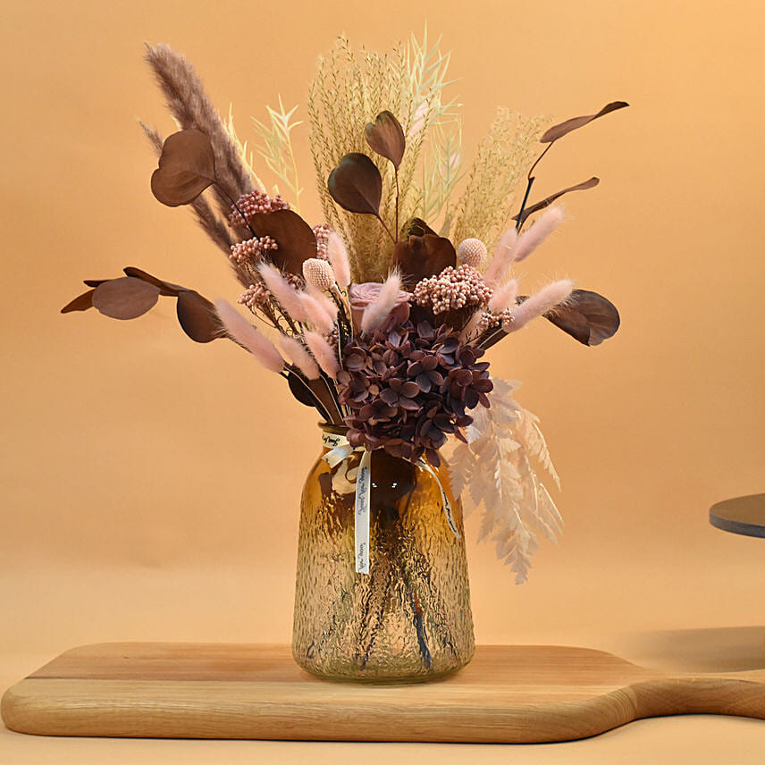 Classic Mixed Flowers Jar Arrangement: Dried Flowers Singapore