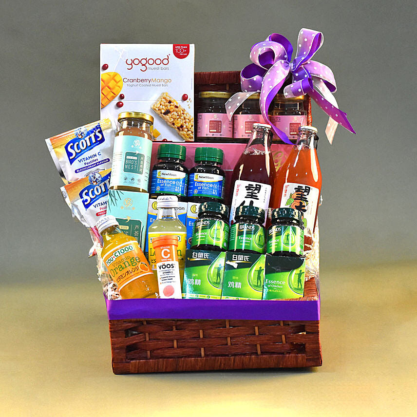 Delightful Treats Rectangular Straw Basket: Gift Hamper Delivery