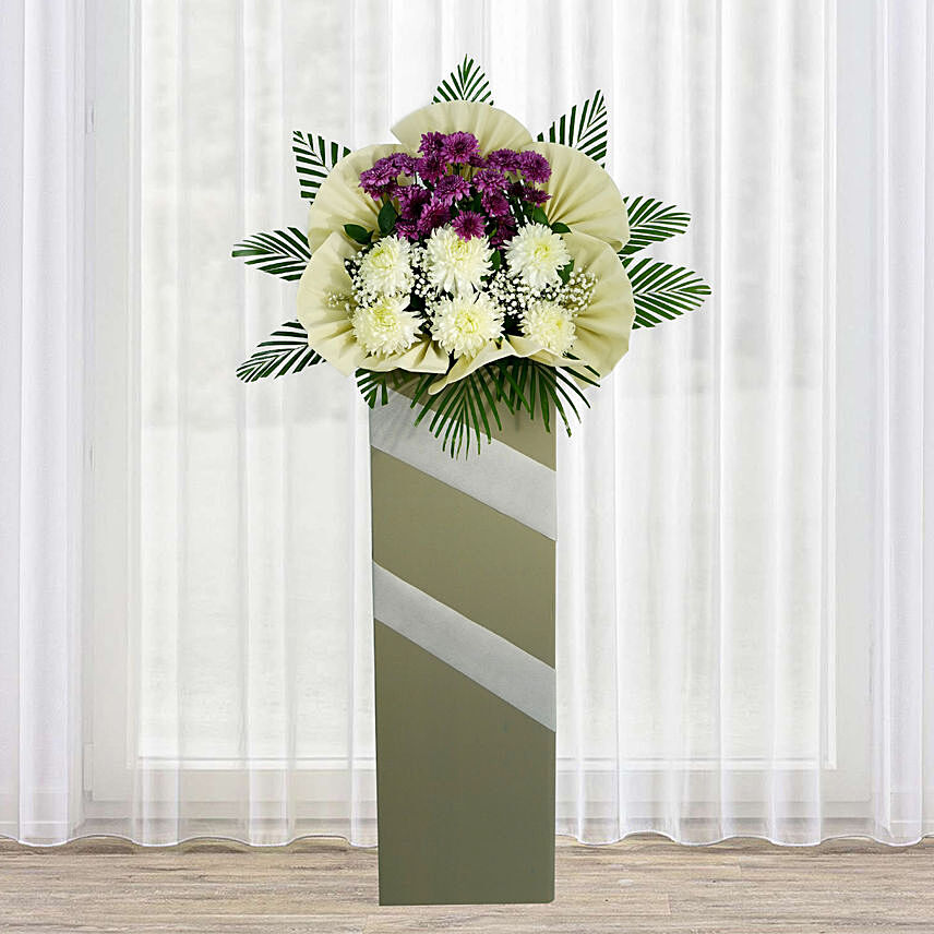 Eternal Condolence Mixed Flowers: Same Day Flower Delivery - Order Before 10 PM(SGT)