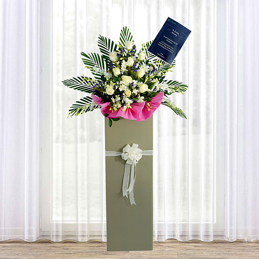 Forever Condolence Mixed Flowers: Sympathy Funeral Flower Stands