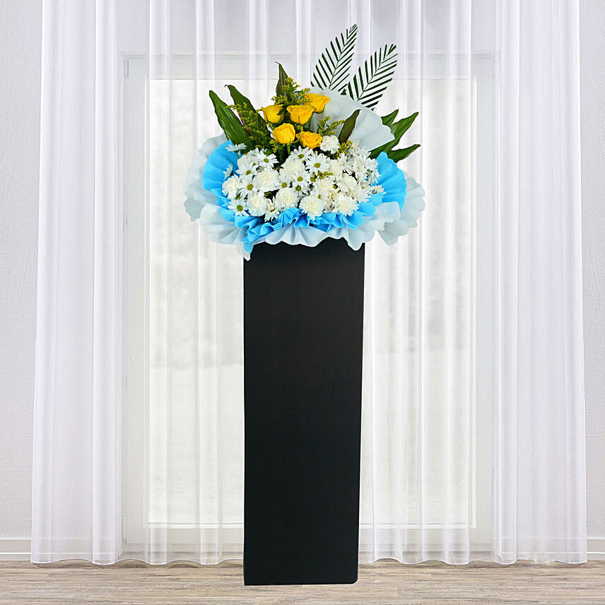 Peaceful Condolence Mixed Flowers: Funeral Flower Stands