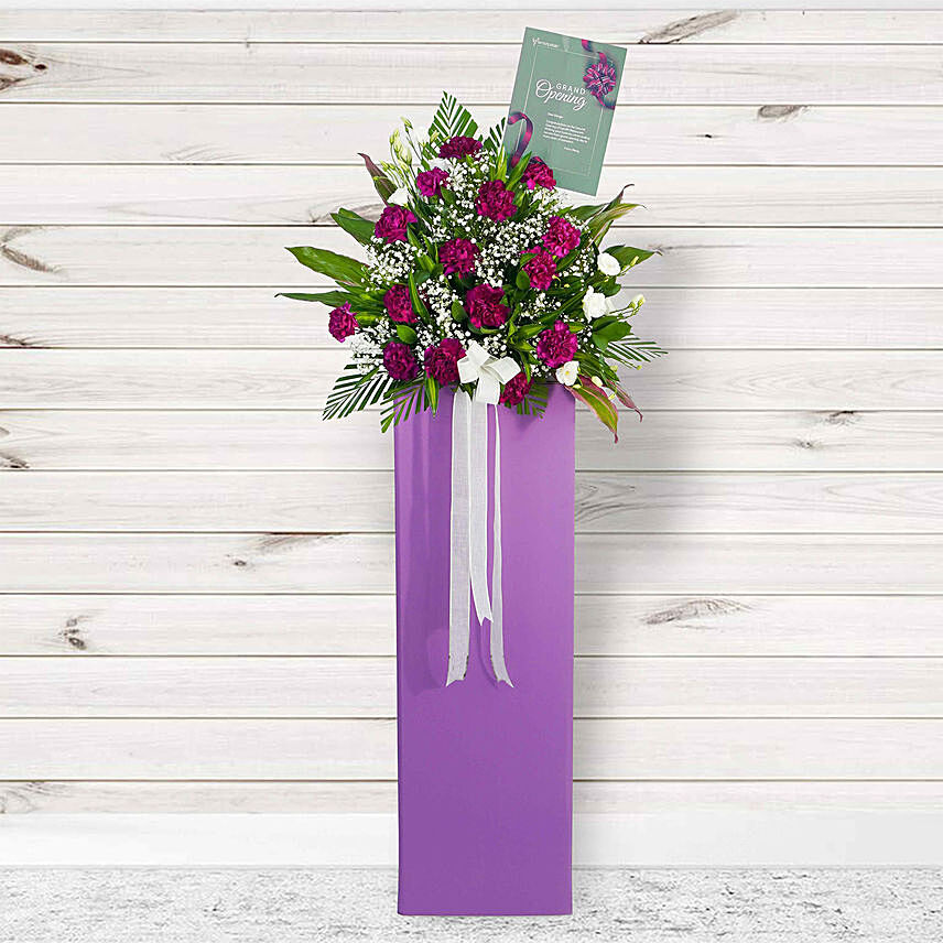 Ravishing Mixed Flowers Cardboard Stand: Flowers for Congratulations