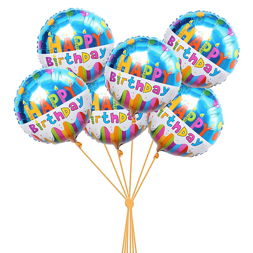 Bouquet of 6 Happy Birthday Balloon: Balloon Bouquets