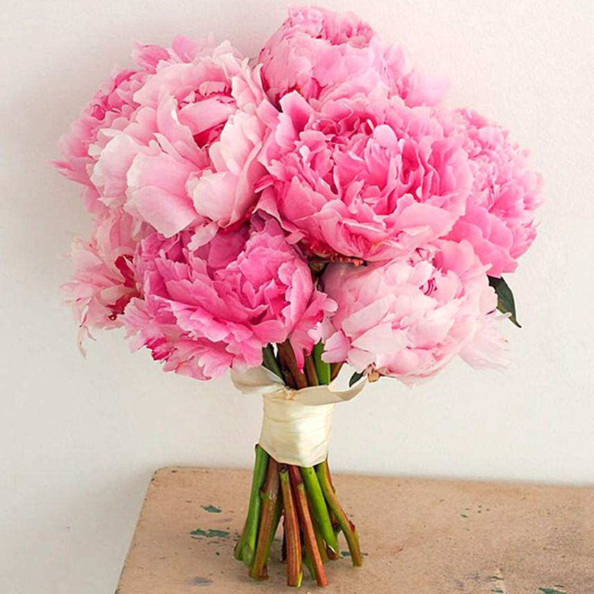 Hand Tied Peonies: Engagement Bouquet