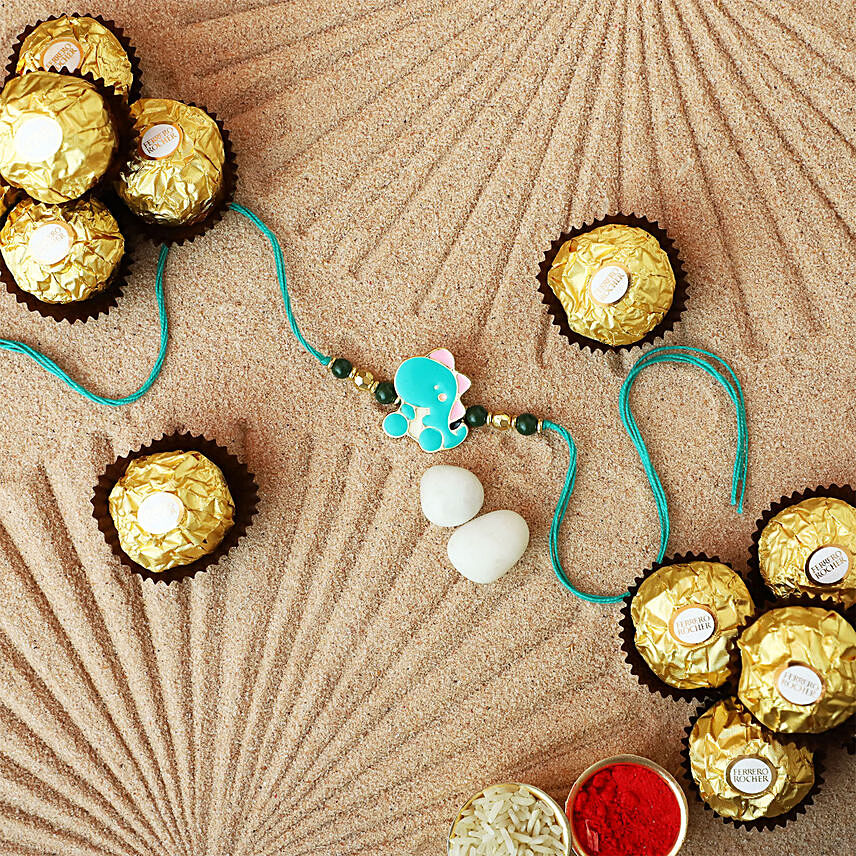 Sneh Lovely Dino Rakhi & Ferrero Rocher: Kids Rakhi
