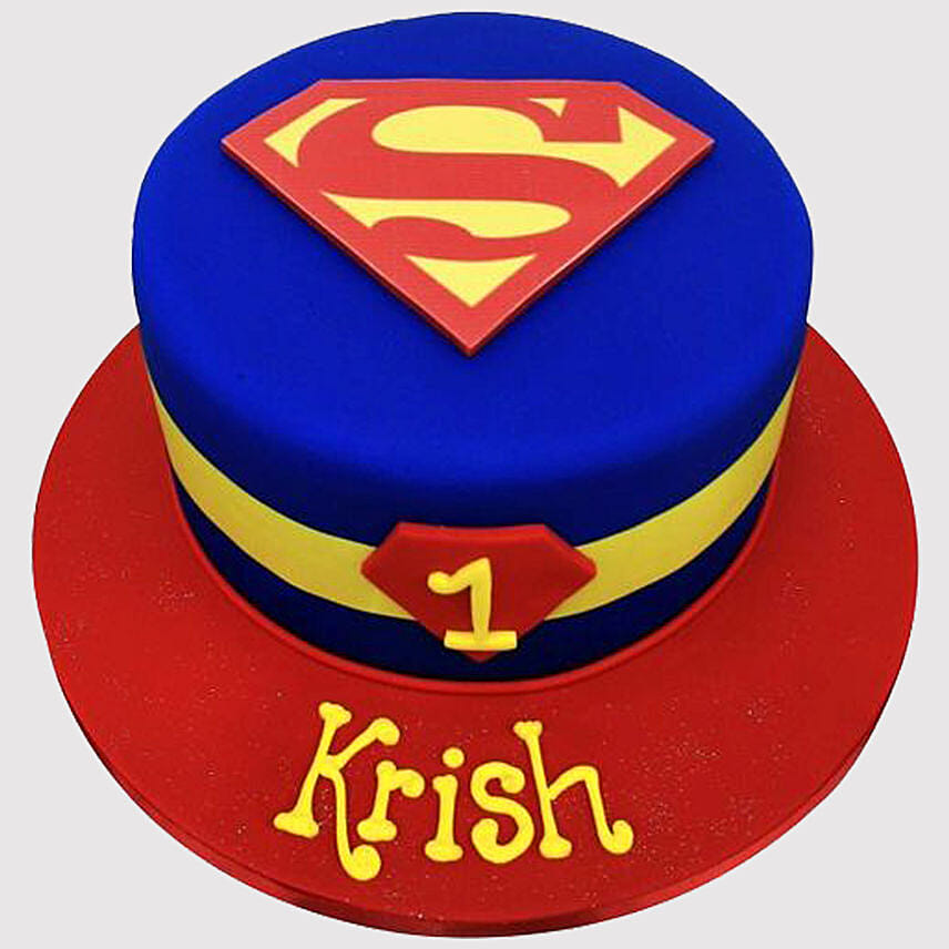Superman Logo Fondant Cake: Superhero Cakes