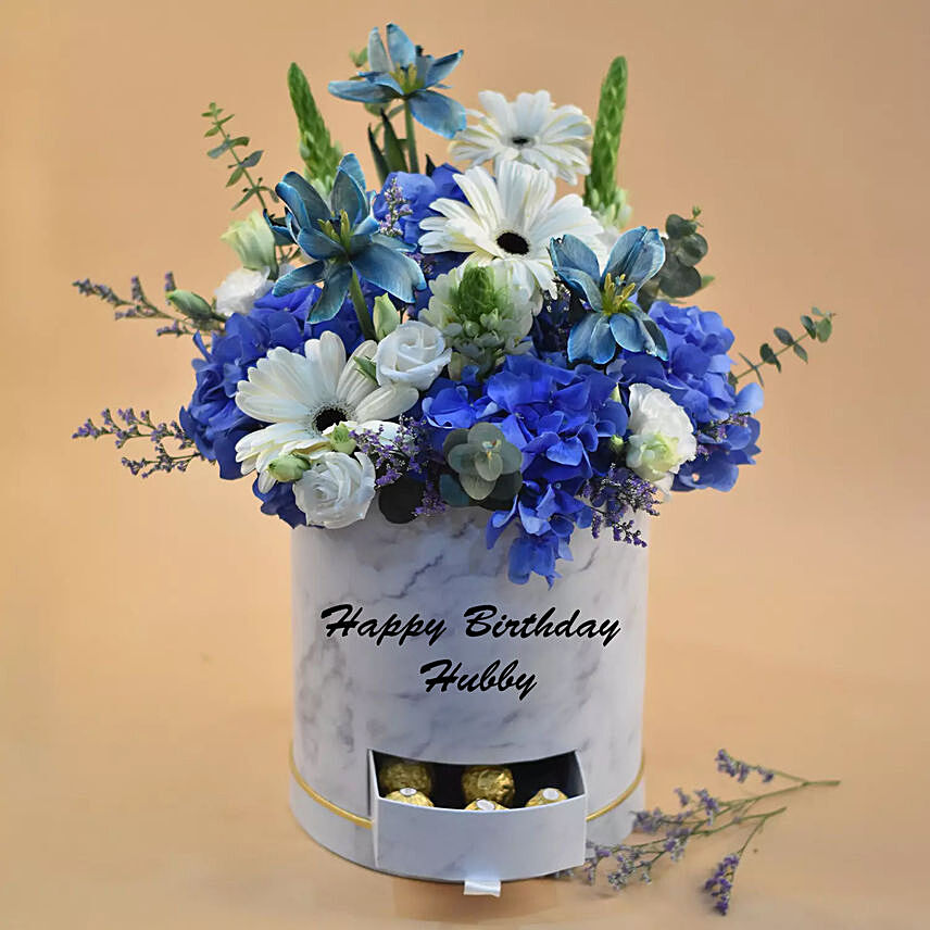 Lovely Mixed Flowers in White Box: Personalised B'day Gift Ideas