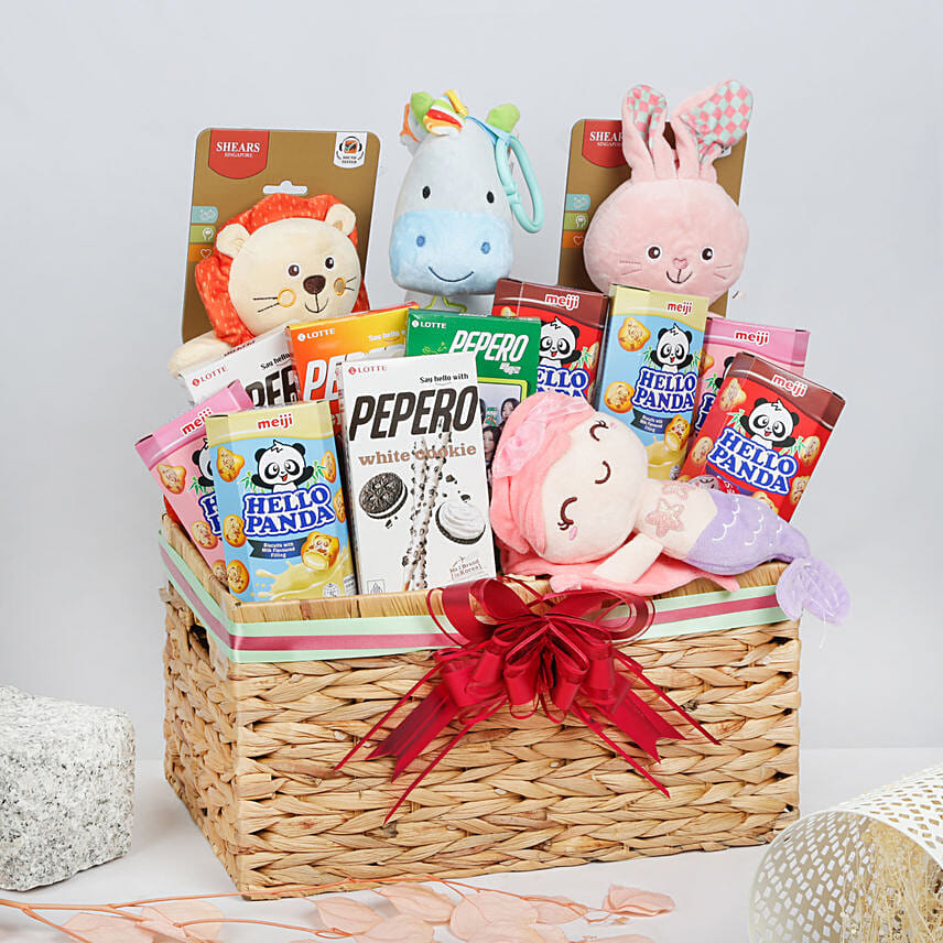 Rectangular Basket Baby Hamper: Baby Shower Gifts