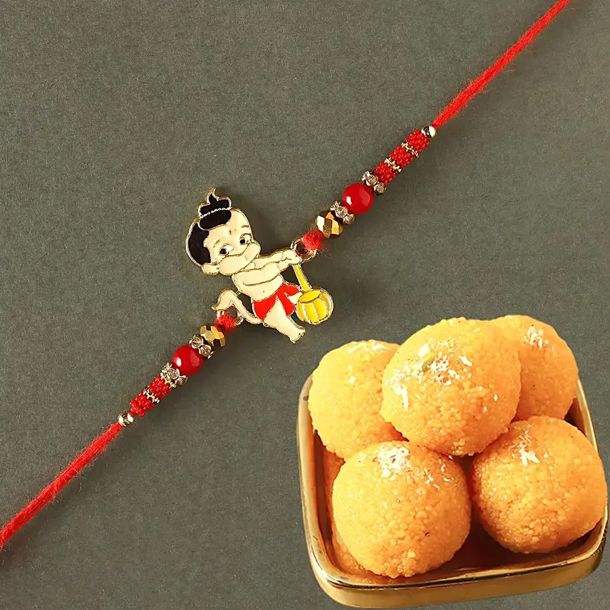 Sneh Holy Ganesha Kids Rakhi with Motichoor Laddoo: Raksha Bandhan Gifts For brother