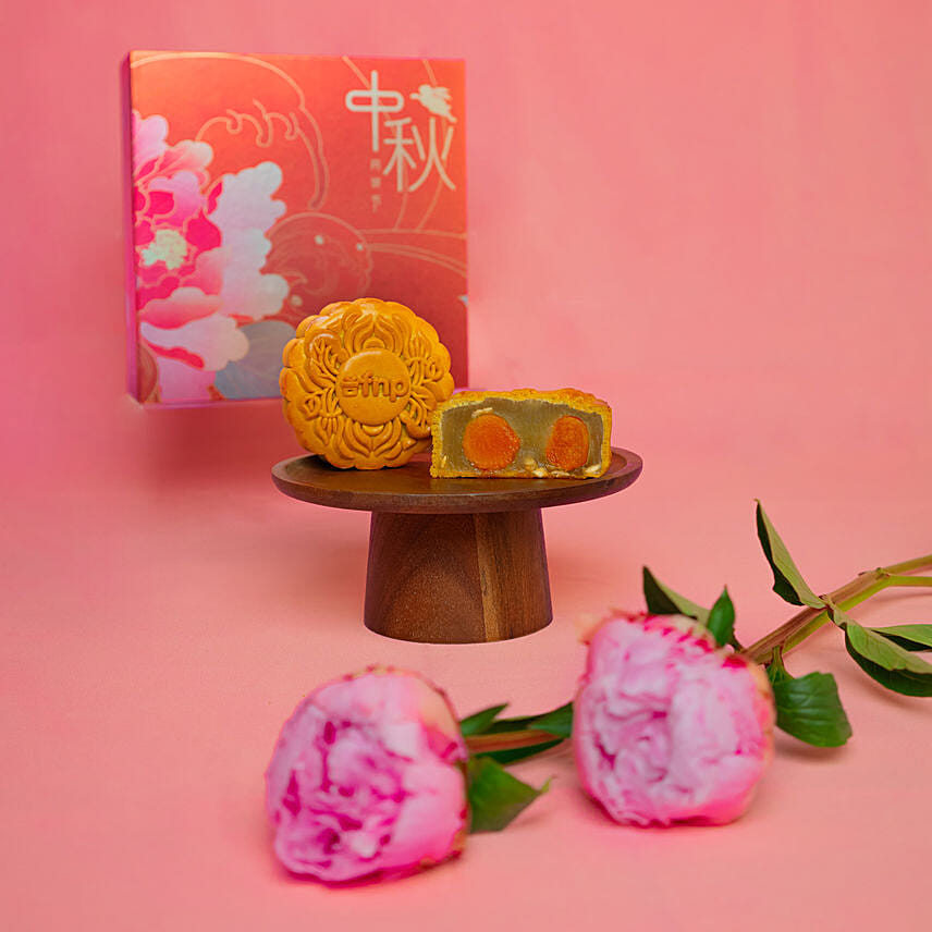 FNP Double Yolk Bakedskin Mooncake White Lotus Paste: Mid Autumn Gifts