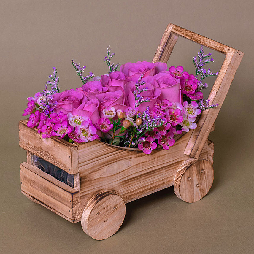 Elegant Purple Roses Arrangement: All Types of Flowers