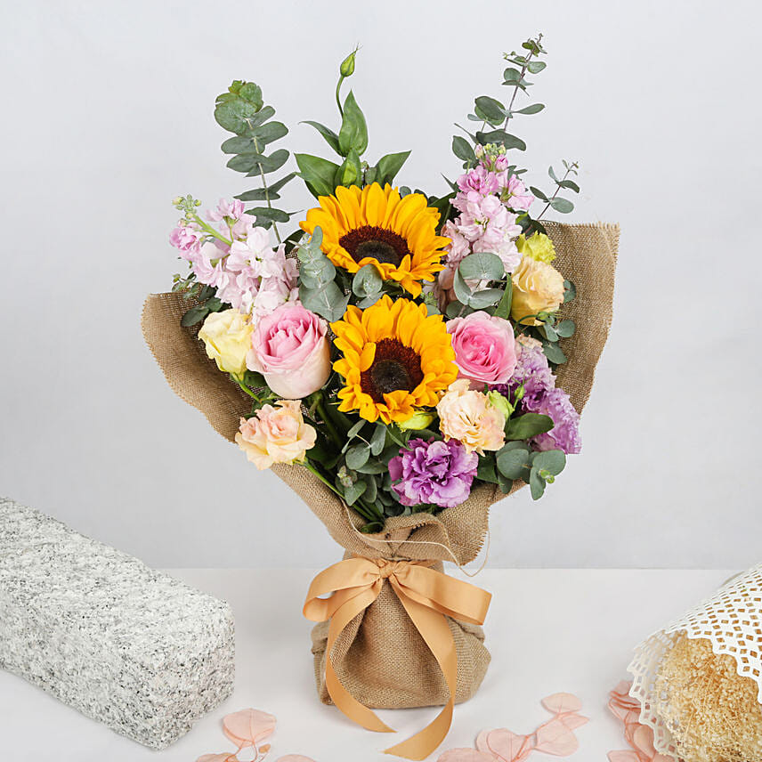 Joyous Mixed Flowers Bouquet: Boss Day Gift Ideas