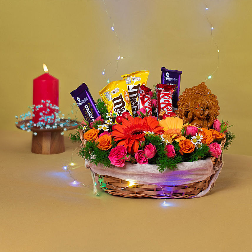 Choco Delight Festive Basket Hamper: Deepavali Gifts Singapore