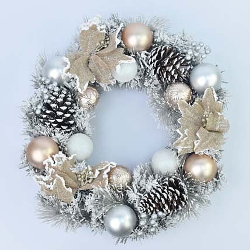 Christmas Sparkle Wreath Silver Colour: Xmas Wreath Singapore