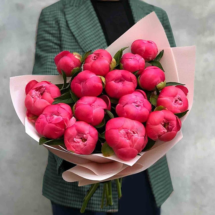 Young Love Peony Bouquet: Peonies Flowers