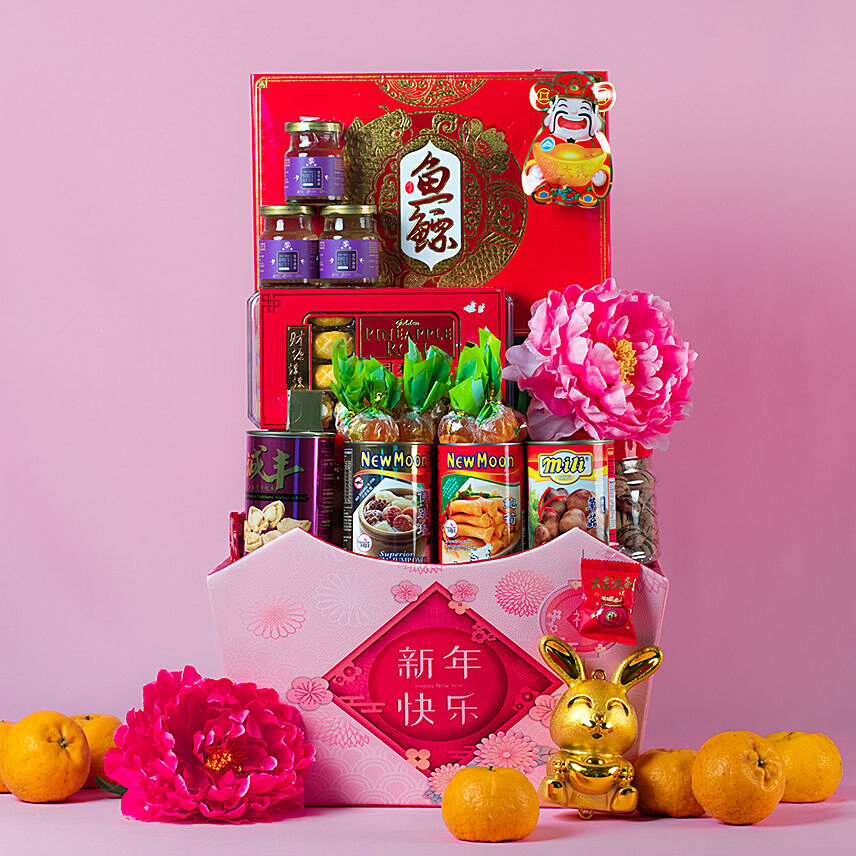Love & Care Leather Gift Basket: Chinese New Year Gifts