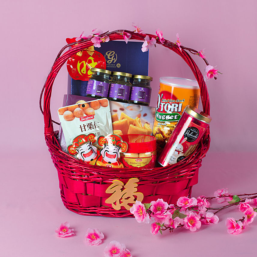 Perfect Celebration Willow Basket: CNY Gifts