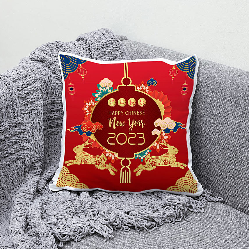 Happy Chinese New Year Printed Cushion: CNY Gifts Singapore