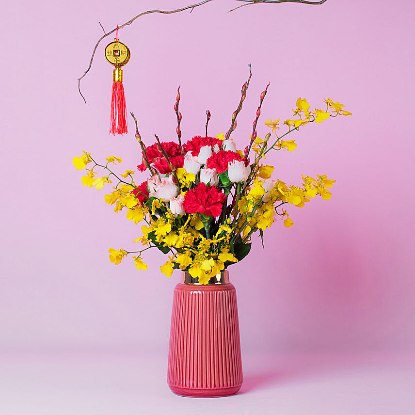 Joyous Wishes Floral Arrangement: CNY Flowers