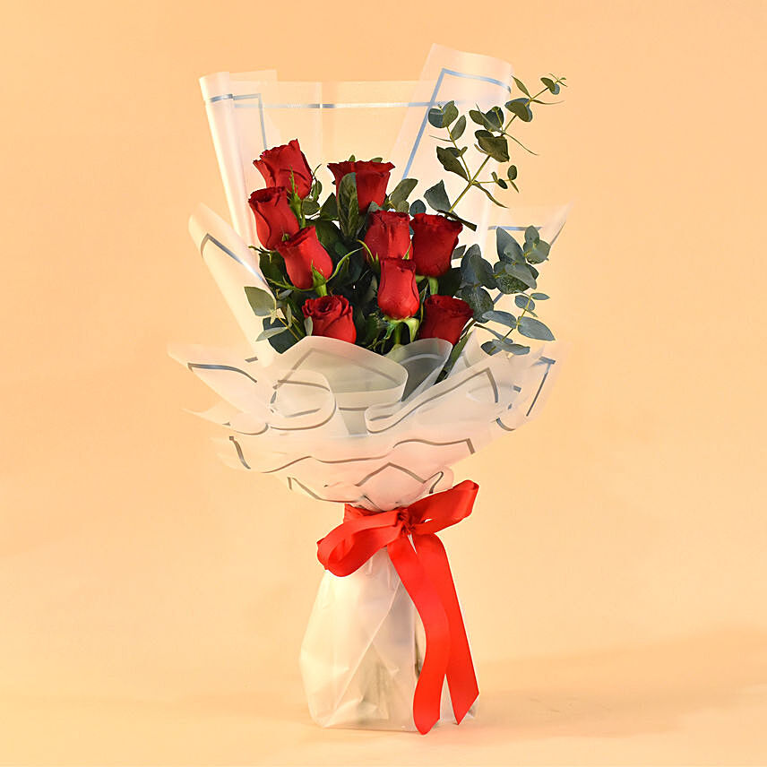 Hot Red Roses Bouquet: Wedding Flowers