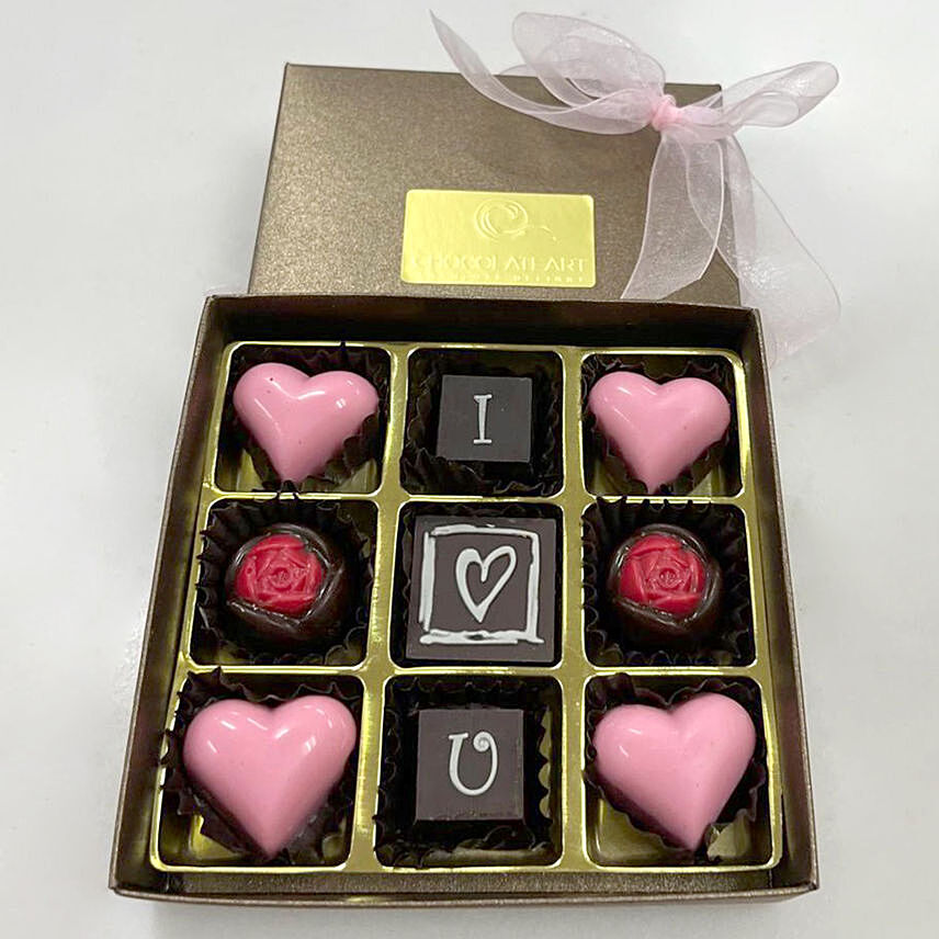 9 Pcs Assorted Chocolate Box For Valentine: Valentine's Day Chocolates