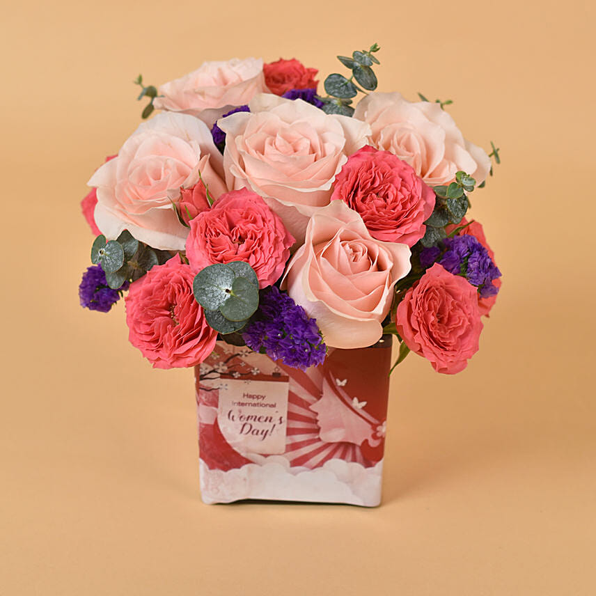 Beautiful Mixed Flower Arrangement for Women's Day: women's day flowers