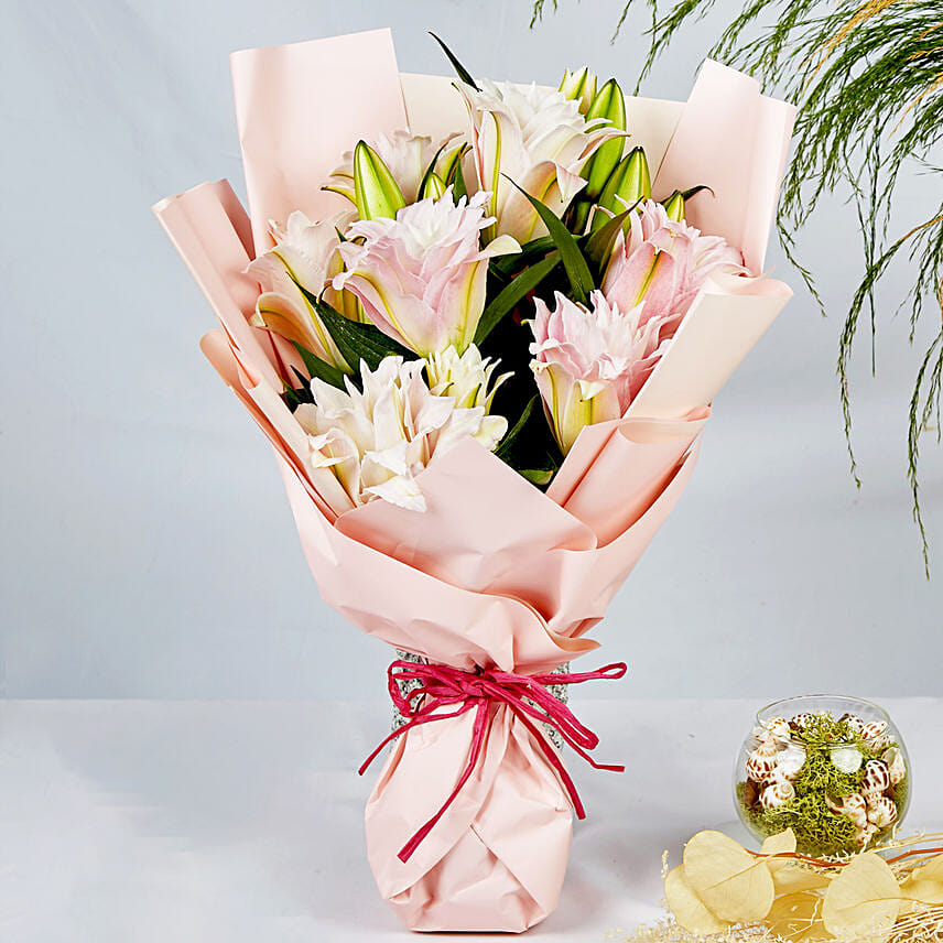 Passionate Oriental Pink Lilies: Flowers For Men
