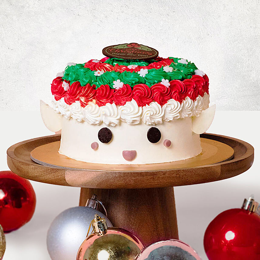 Jolly Christmas Vanilla Raspberry Cake: Christmas Cakes