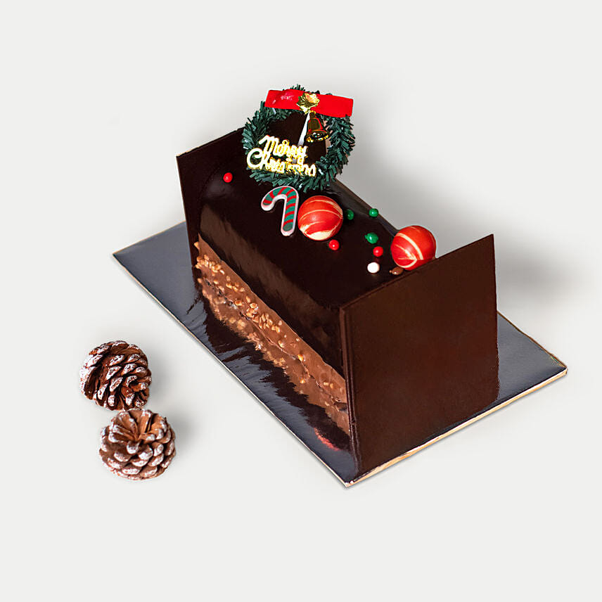 Xmas Milky Raspberry Earl Grey Choc Cake: Log Cakes 