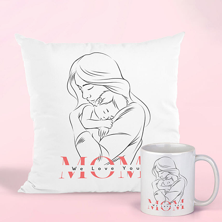 Mothers Love Cushion And Mug: Customized Mother's Day Gift